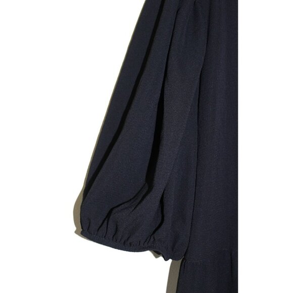 ASOS DESIGN Curve Wrap-Front Tiered Smock Midaxi Dress in Black - Size 18 - Picture 6 of 12